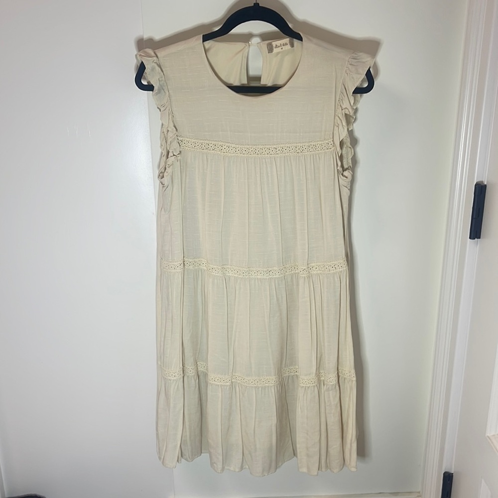 Altar’d State ivory cream dress with lace appliqués